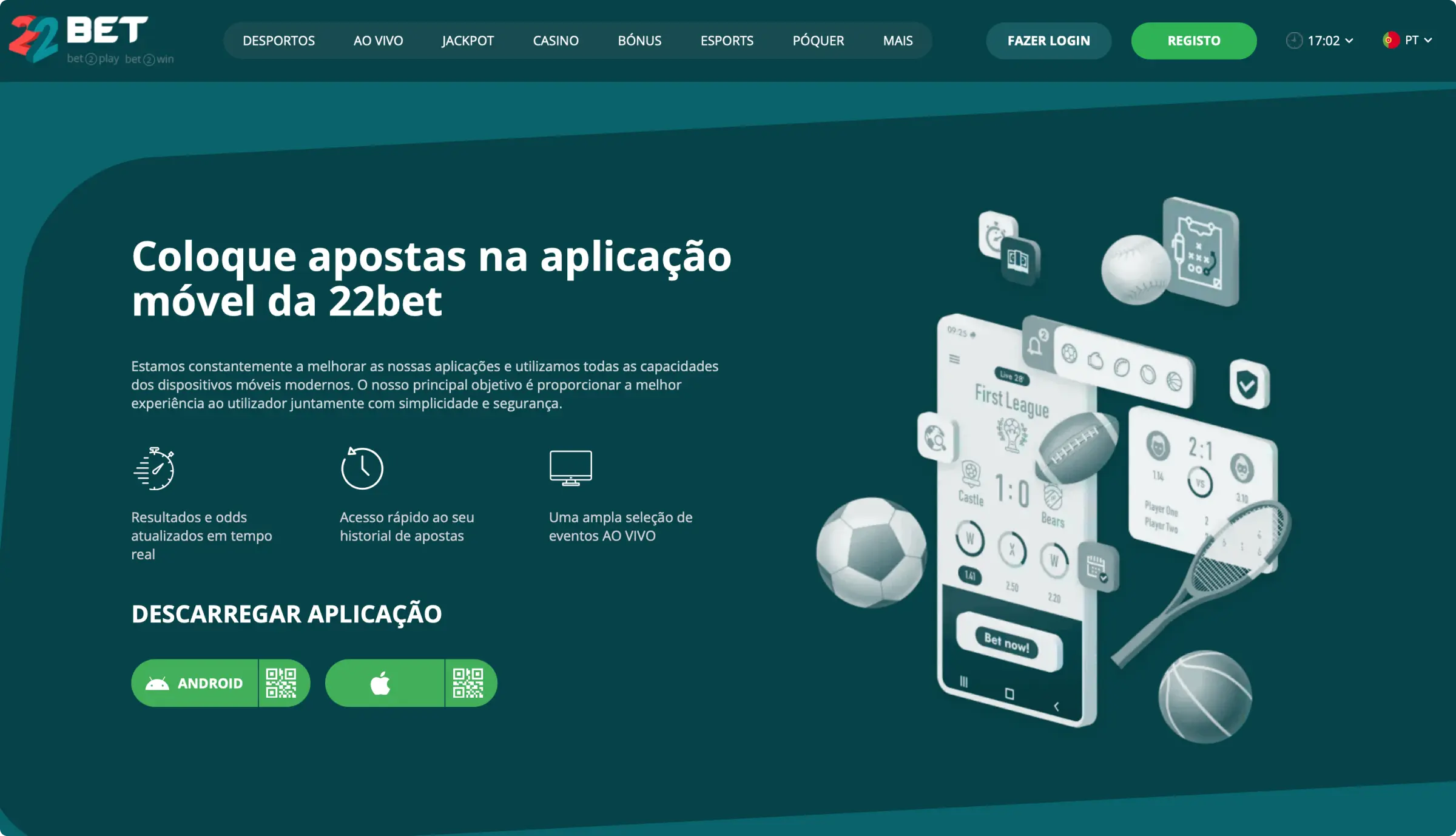 22Bet Apostas móveis